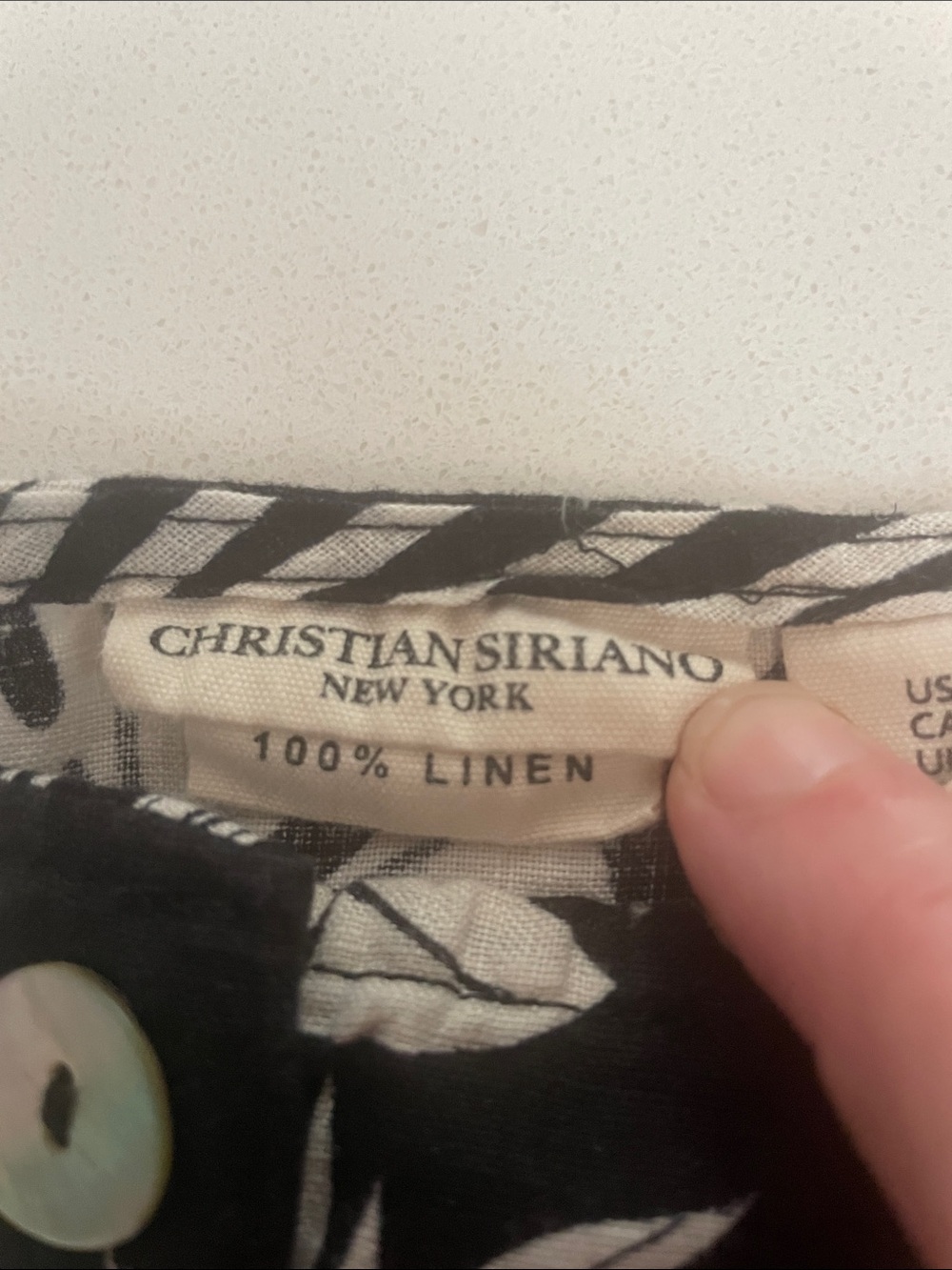Christian Siriano 100% Linen Black and White Tropical Leaf Print Tank Top Small - Picture 2 of 7